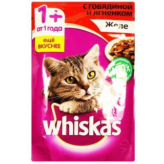 Корм для кошек желе Вискас Говядина-Ягненок 85гр